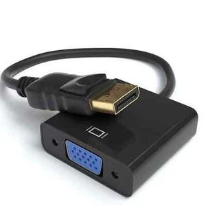 DisplayPort zu VGA Adapter DP Stecker auf VGA Buchse Konverter PC Mac Beamer - Bild 1 von 7