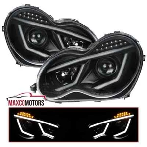 Faros proyectores negros para Mercedes Benz W203 C230 C240 2001-2007 tira LED - Imagen 1 de 7