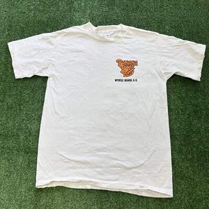 Vintage T Shirt Mens Medium White Single Stitch Graphic Print 90s Surfing - Picture 1 of 6