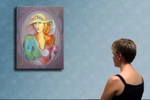 31" - WOMAN1______________ORIGINAL OIL PAINTING BY ANNA - Picture 1 of 1