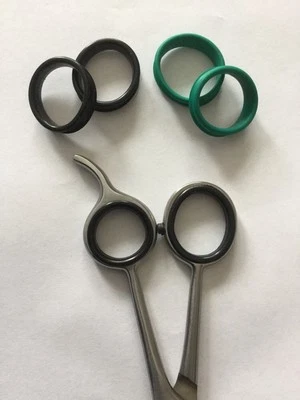 4X Barber Hair Shears Scissors Finger Rings Grips Inserts 2 sets SIZE - LARGE - Imagem 1 de 4