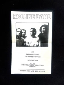 Vintage Rollins Band December 14th 1988 Handbill Poster! Raji’s Hollywood - Picture 1 of 2