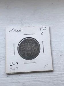 90% Silver 1 Mark Germany Coin 1876 C - Picture 1 of 2