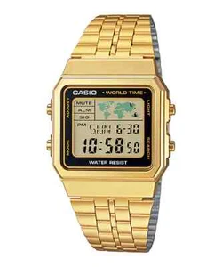 Casio Unisex Stainless Steel Band Digital Wrist Watch A500WGA-1D - Picture 1 of 3