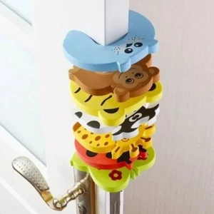 Tapón de puerta de seguridad para bebés 2/5 piezas - Lindo protector de dedos de dibujos animados cerradura antipellizco - Imagen 1 de 10
