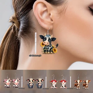 2D Flat 5 Pairs Cute Animal Earrings Fashionable Earrings for Animal Enthusiasts - Picture 1 of 11