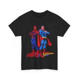 Amazing Spider-man & Superman T-Shirt - 1970s DC & Marvel Team-Up - Comic Art - Picture 1 of 76