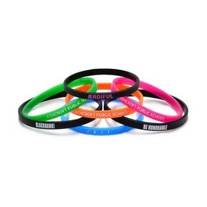 100 pulseras de pulsera de silicona personalizadas, productos promocionales a granel, favores de fiesta - Imagen 1 de 1