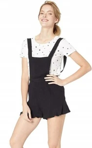 BB Dakota 167735 Womens Over All Of It Ruffle Shortalls Solid Black Size 2 - Picture 1 of 3