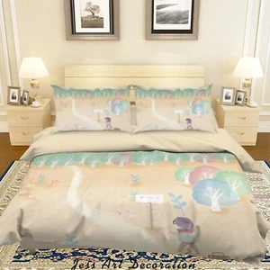 3D Rural Painting Kids Quilt Cover Set Duvet Cover Bedding Pillowcases - Picture 1 of 6