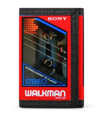 SONY WALKMAN 1985 Wallet CASSETTE Art Design | Tri-Fold | Vintage Music Fans - Image 1 of 4