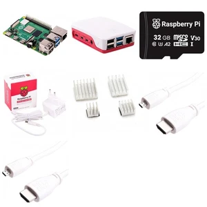 Raspberry Pi 4 Computer Modell B, 4GB RAM Full Starter KIT, weiß Bundle - Bild 1 von 8