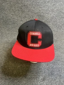 Vintage CORNELL Big Red University Square Hat Cap Black SnapBack USA Made NWT - Picture 1 of 9