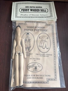 Penny Holzpuppe Hartholz verbunden Museum Replik & Bonus Rollstoff Puppe Kit - Bild 1 von 4