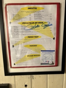 Pete Rose Signed Authentic Stage deli Las Vegas Menu Featuring Pete Rose Combo - Picture 1 of 3
