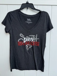 NWT Majestic Atlanta Falcons South Dirty Birds Cap Slvs Black V-Neck Women’s XL - Picture 1 of 4