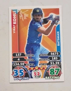 Tarjeta comercial Virat Kohli Cricket World Cup 1995 ICC Topps Attax India  - Imagen 1 de 1