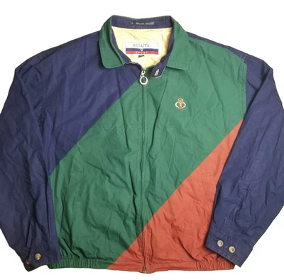 Chaqueta cortavientos deportiva Regatta de colección bloques de colores náutica 100 % algodón años 90 talla L Foto 1 de 4