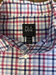 Jos. A. Camicia elegante Bank uomo L viaggiatore sartoriale rosso-blu-bianco a quadri 305 - Foto 1 di 5