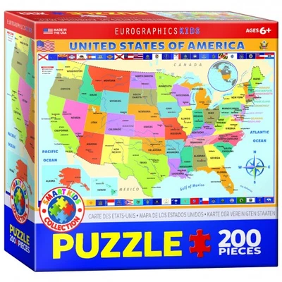 Puzzle - Map Of The United States - 200 Pieces - Image 1 of 4
