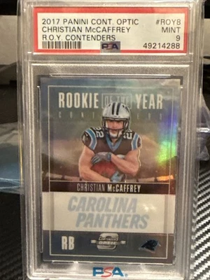 2017 Panini Cont Optic Christian McCaffrey ROY #/99 PSA 9 - Image 1 of 2