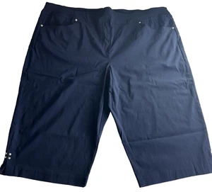 Pantalones capri Allison Daley para mujer 22 W skimmer elásticos pull-on azul marino verdadero F18 - Imagen 1 de 19