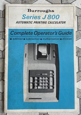 Burroughs Series J800 Complete Operators Guide Vintage Computer Instructions - Image 1 of 4