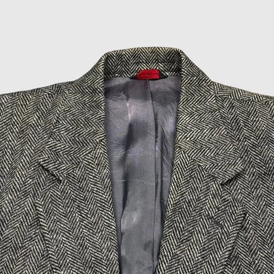 Savile Row Tweed Blazer Men's 42R Gray Herringbone Two Button Single Vented - Image 1 of 4