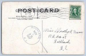 Rockland Rhode Island Providence County 1907 4-Bar Cancel DPO 1853-1923 Postcard - Picture 1 of 2