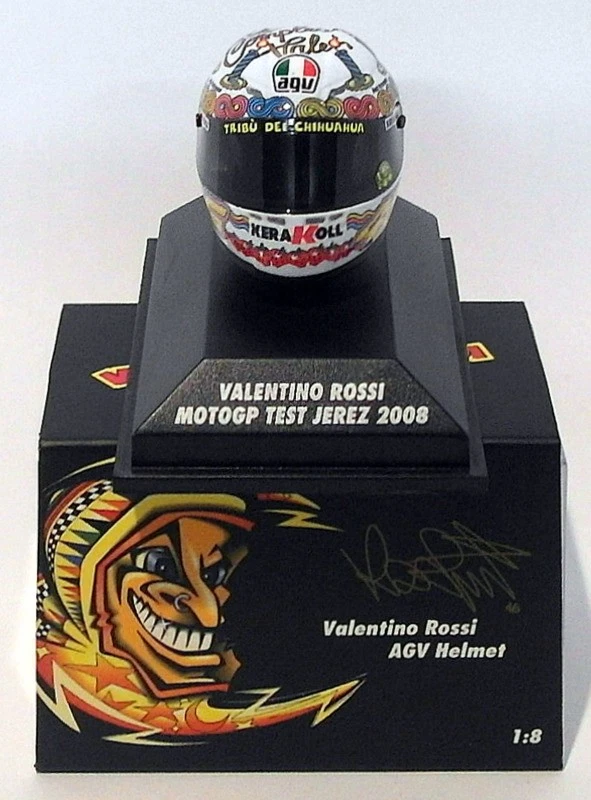 Minichamps 1/8 Scale 398 080026 - AGV Helmet Moto GP Test Jerez 2008 V. Rossi - Image 1 of 1