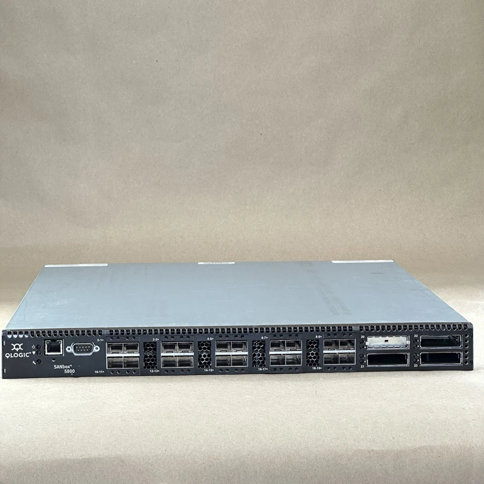 QLogic SANbox 5802V 8Gb 20‑Port Fibre Channel Switch SB5802V‑20A8‑E – Used - Image 1 of 4