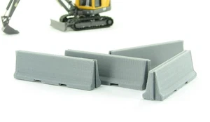 3D To Scale 64-100-GY 1/64 – Jersey Barriers Gray Miniature Scenery - Picture 1 of 1