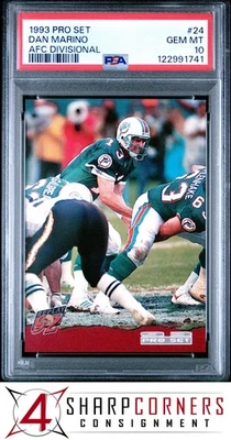 1993 PRO SET AFC DIVISIONAL #24 DAN MARINO DOLPHINS HOF PSA 10 - Image 1 of 3