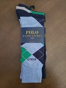 Polo Ralph Lauren Men's Dress Socks, 3 Pair, Multicolor,  Size 10-13 - Picture 1 of 4