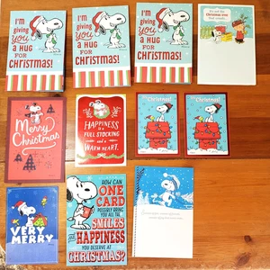 LOT 11 WEIHNACHTSKARTEN PEANUTS GANG SNOOPY & WOODSTOCK unbenutzt PUNZE NOS MIT 3D - Bild 1 von 22