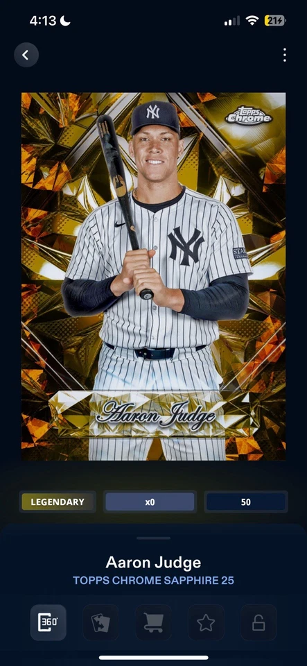Topps Bunt 25 Digital - Legendary Aaron Judge Gold Sapphire Selections Cc50 - Image 1 of 1