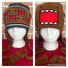 Domo Kun Knit Beanie Trapper Hat Cap Ear Flaps Braids Reversible Aztec Rare
