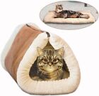 KITTY KAVE 2 IN 1 TUNNEL AND MAT PET CAT FLEECE WARM BED LOUNGE CUSHION SNUGGLE