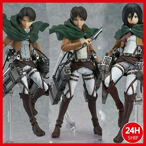 Attack on Titan action figure PVC Figma Levi Eren Mikasa Ackerman Assemble Japan Cover