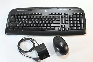 Logitech Cordless Desktop Ful Size Keyboard & Mouse EX 100 Black - Picture 1 of 10