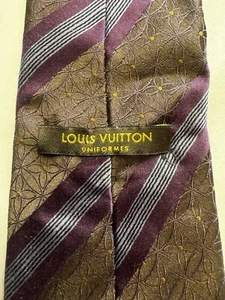 Louis Vuitton Uniformed Neck Tie Brown Striped  - Picture 1 of 11