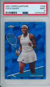 2021 Topps Chorme Sapphire Coco Gauff #100 PSA 9 come nuovo grado fresco - Foto 1 di 2