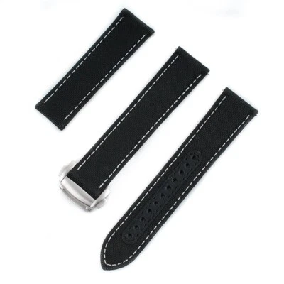 Deployant Sailcloth Quick Release Watch Strap Leather Band Nylon for men women - Image 1 of 4
