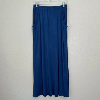 Pleione Blue Soft Jersey Knit Maxi Skirt - Image 1 of 4