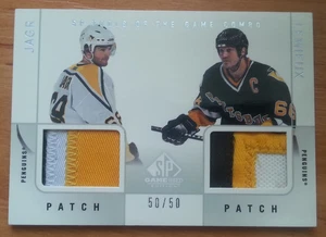 JAGR & LEMIEUX - UD 00/01 SP GAME-USED PATCH - SP TOOLS OF THE GAME COMBO 50/50 - Picture 1 of 2