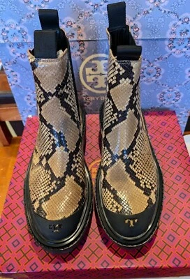 Botas Chelsea TORY BURCH Piel de Serpiente Suela PLATAFORMA Talla 9 Foto 1 de 4