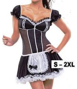 Beautiful French Maid Costume size M L XL 2XL Fast U.S. Shipping Plus Size - Picture 1 of 8