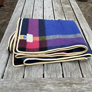Coperta lana Ebba von Eckermann Ripsa Svezia 69x60 blu plaid vintage LEGGI - Foto 1 di 9
