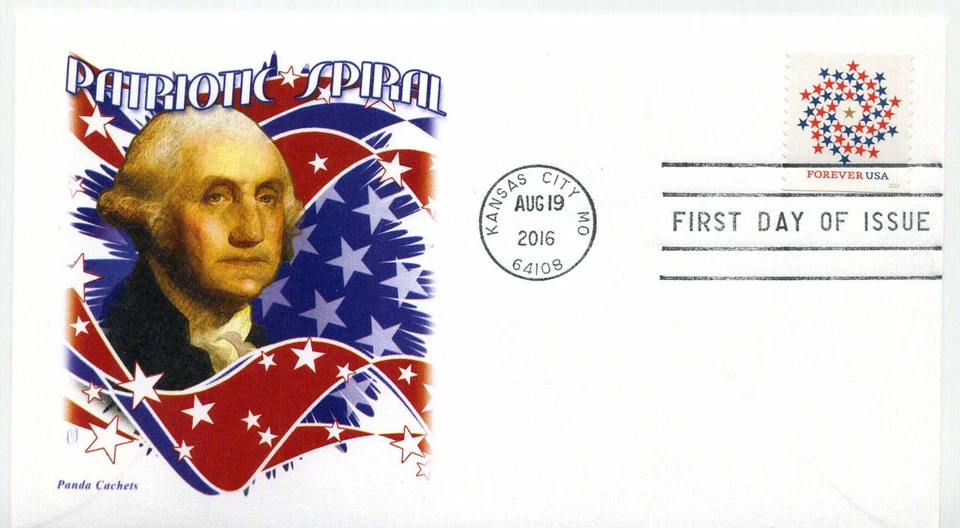 5130 Patriotic Spiral coil, Panda Cachets, FDC - Image 1 of 1