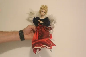 Christmas Angel Tree Topper Feather Wings Porcelain Ballerina  - Picture 1 of 8